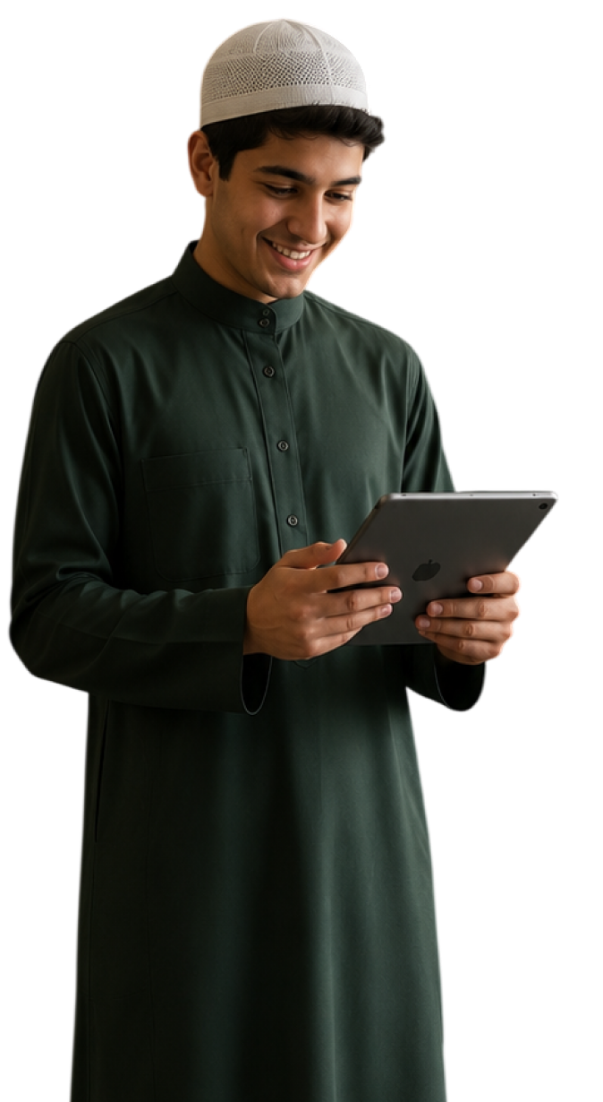 Student with tablet
