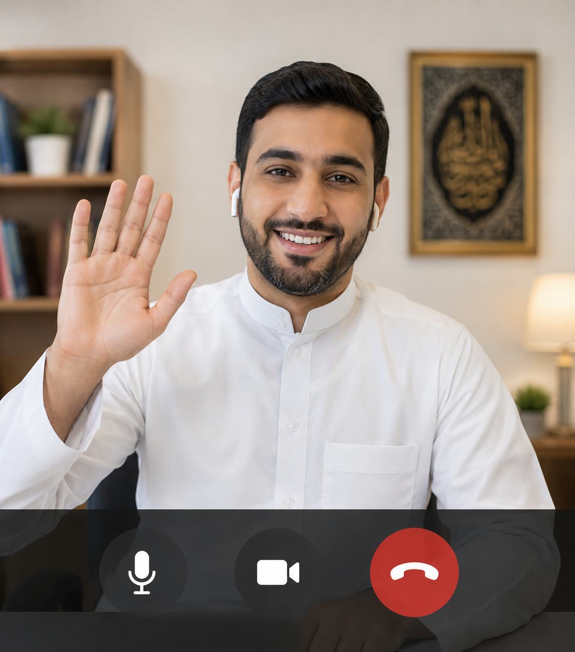 Teacher on video call